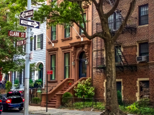 a street sign and a building